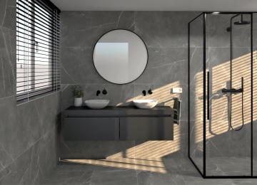 Marmerlook tegels badkamer