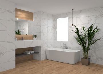 Marmerlook houtlook tegels
